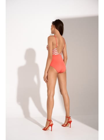 Lisca Strój kąpielowy w kolorze koralowo-białym