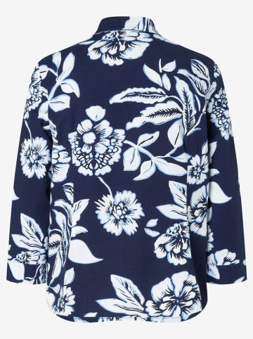 More & More Bluse in Dunkelblau/ Weiß