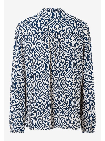 More & More Bluse in Dunkelblau/ Weiß