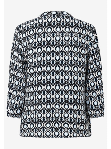 More & More Blouse donkerblauw/wit/lichtblauw