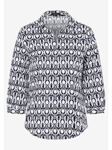 More & More Bluse in Dunkelblau/ Weiß/ Hellblau