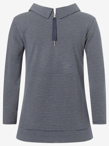 More & More Bluse in Dunkelblau/ Weiß