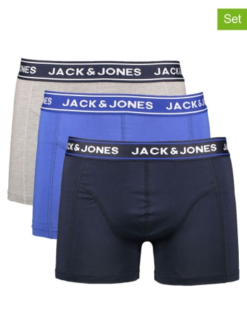 Jack & Jones Bokserki (3 pary) "Danny" w kolorze granatowym, niebieskim i jasnoszarym
