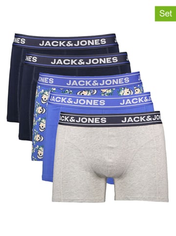 Jack & Jones Bokserki (5 par) "Kingston" w kolorze granatowo-niebiesko-jasnoszarym