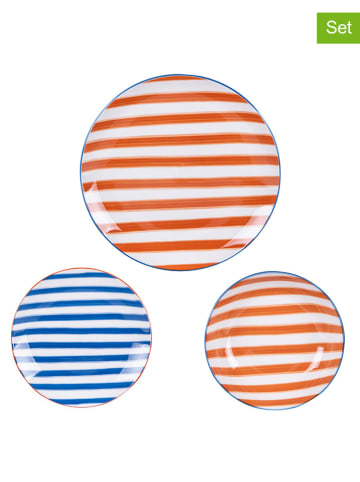 TABLE PASSION 18tlg. Tafelservice ''Bahia'' in Blau/ Orange/ Weiß