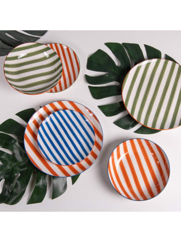 TABLE PASSION 18tlg. Tafelservice ''Bahia'' in Blau/ Orange/ Weiß