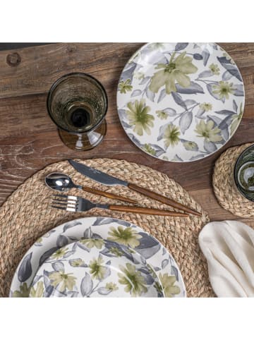 TABLE PASSION Ontbijtbord "Edulis" wit/groen - Ø 19 cm