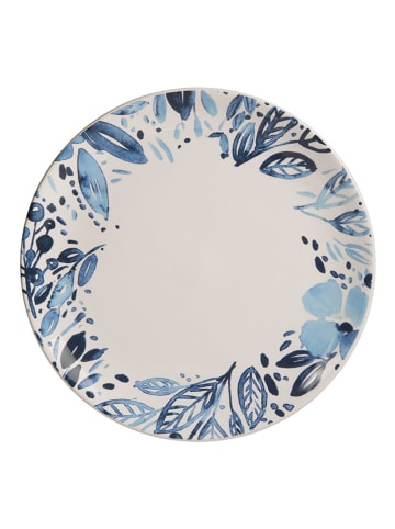 TABLE PASSION Speiseteller ''Jardin'' in Weiß/ Blau - Ø 27 cm