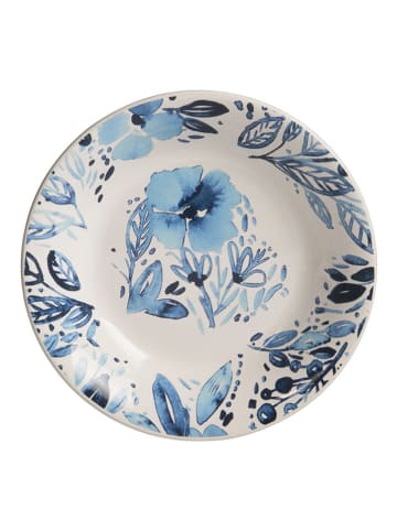 TABLE PASSION Suppenteller ''Jardin'' in Weiß/ Blau - Ø 20,5 cm