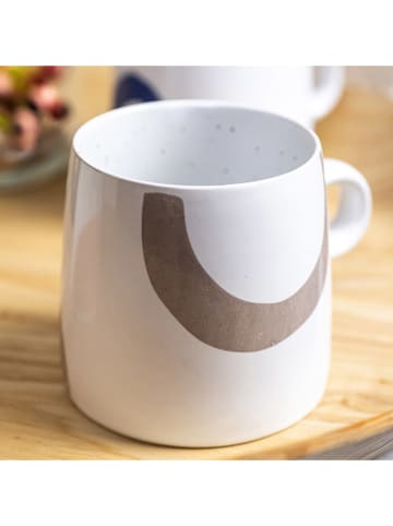TABLE PASSION 3-delige set: mokken "Bering" wit/beige/blauw - 450 ml