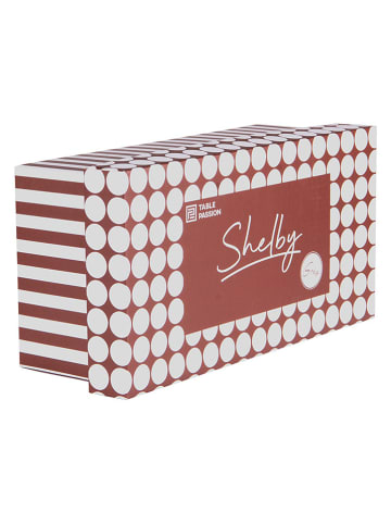 TABLE PASSION 5-delige set: koffiekoppen ''Shelby'' wit/lichtbruin - 180 ml