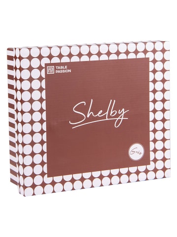 TABLE PASSION 4er-Set: Kaffeetassen ''Shelby'' in Weiß/ Hellbraun - 400 ml