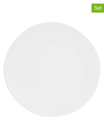 TABLE PASSION Talerze obiadowe (6 szt.) "Ellipse" w kolorze białym - Ø 28 cm