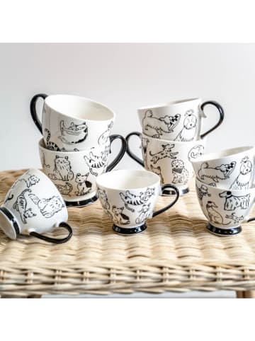 TABLE PASSION 2-delige set: koppen "Oscar" wit/zwart - 440 ml