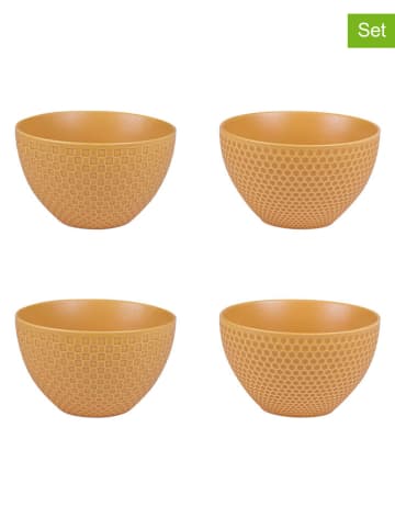 TABLE PASSION 4er-Set: Schalen "Snow Safran" in Gelb - Ø 11,5 cm