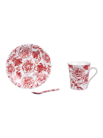 TABLE PASSION 8tlg. Set: Kaffeetassen ''Louise'' in Weiß/ Rot - 160 ml