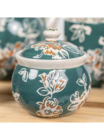 TABLE PASSION Suikerpot "Faustine" turquoise - Ø 10 cm