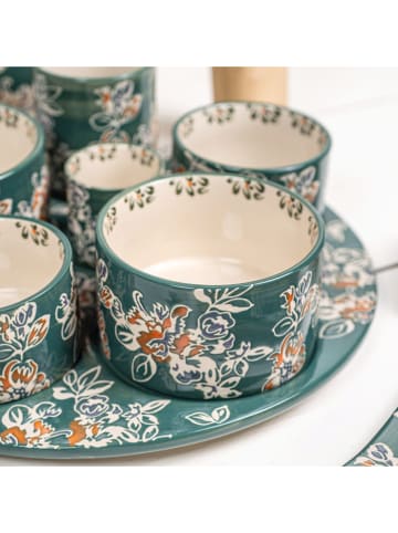 TABLE PASSION 7-delige serveerset ''Faustine'' turquoise