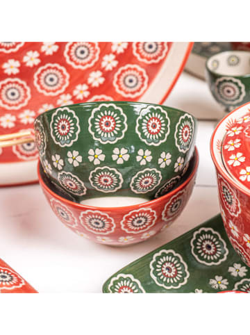 TABLE PASSION 4-delige set: kommen "Sullivan" rood/groen - Ø 11 cm