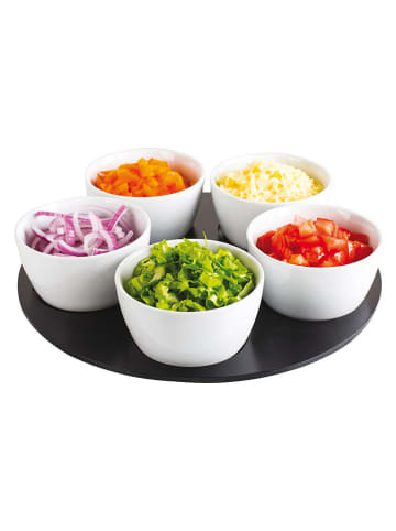 TABLE PASSION 6-częściowy zestaw "Piccolo" w kolorze biało-czarnym do serwowania