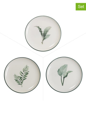 TABLE PASSION Podtalerze (3 szt.) "Floralia" w kolorze biało-zielonym - Ø 27 cm