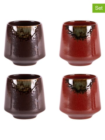 TABLE PASSION 4er-Set: Becher "Kyoto" in Rot/ Lila - 170 ml