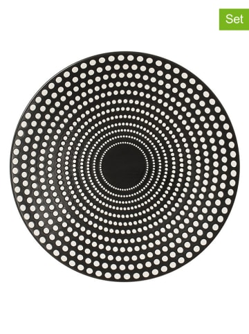TABLE PASSION Talerzyki deserowe (6 szt.) "Galaxy Pois" w kolorze czarno-białym - Ø 20,5 cm