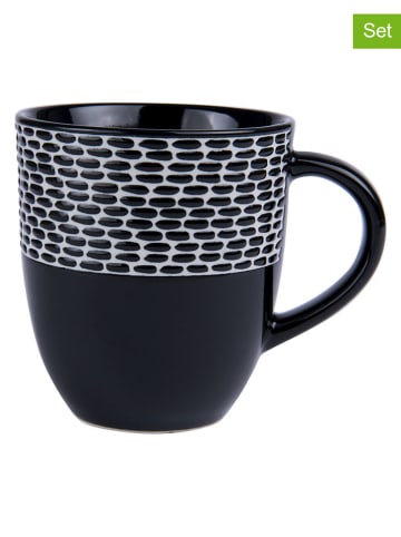 TABLE PASSION Kubki (6 szt.) "Patio" w kolorze czarno-białym - 300 ml