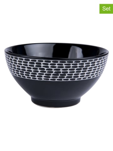 TABLE PASSION 6er-Set: Schalen "Patio" in Schwarz/ Weiß - Ø 14 cm