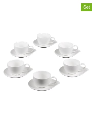 TABLE PASSION Filiżanki (6 szt.) "Petale" w kolorze białym - 100 ml