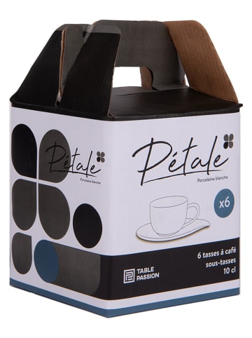 TABLE PASSION Filiżanki (6 szt.) "Petale" w kolorze białym - 100 ml