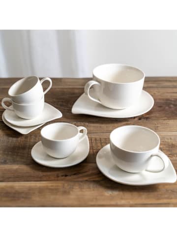 TABLE PASSION 4er-Set: Kaffeetassen "Petale" in Weiß - 200 ml