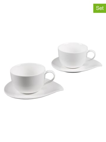 TABLE PASSION Filiżanki (2 szt.) "Petale" w kolorze białym - 550 ml