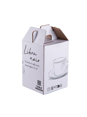 TABLE PASSION 6er-Set: Kaffeetassen ''Libra'' in Schwarz - 100 ml