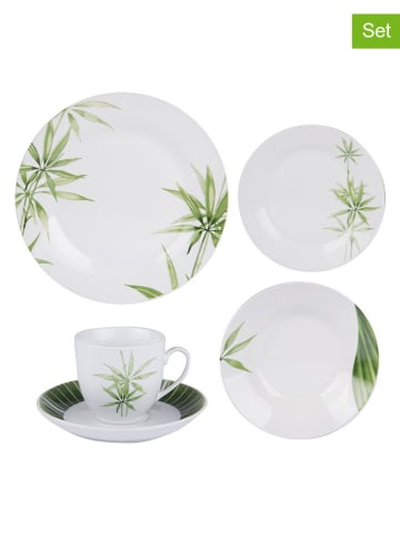 TABLE PASSION 30tlg. Tafelservice ''Bambou'' in Weiß/ Grün