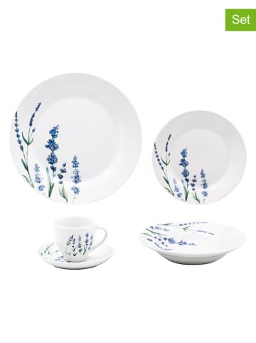 TABLE PASSION 30-delige tafelservies ''Lavende'' wit/paars