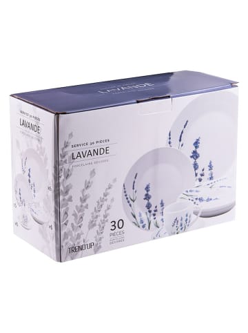 TABLE PASSION 30-delige tafelservies ''Lavende'' wit/paars