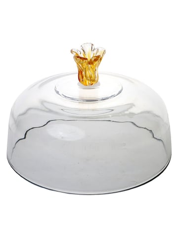 TABLE PASSION Servierglocke "Fleur" in Transparent/ Gelb - Ø 30 cm 