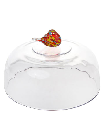 TABLE PASSION Servierglocke "Oiseau" in Transparent/ Bunt - Ø 30 cm 