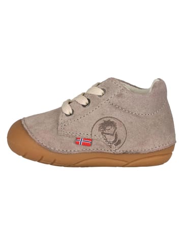 Trollkids Leder-Krabbelschuhe "Bjordal" in Beige