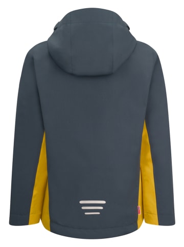Trollkids Regenjas "Telemark" antraciet/geel