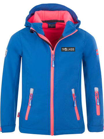 Trollkids Softshelljas "Oslofjord" blauw/koraalrood