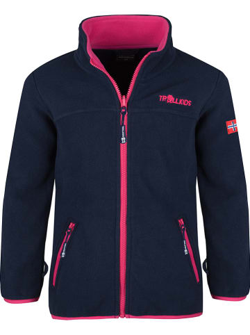 Trollkids Fleecejacke "Oppdal XT" in Dunkelblau/ Pink