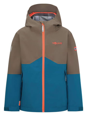 Trollkids Funktionsjacke "Gjende" in Brau/ Blau