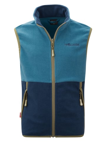 Trollkids Fleece bodywarmer "Kjerag" blauw/donkerblauw