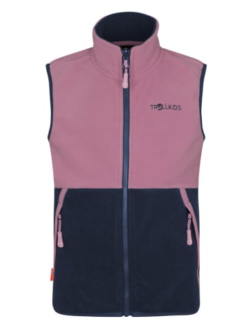 Trollkids Fleece bodywarmer "Kjerag" lichtroze/donkerblauw