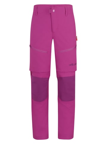 Trollkids Spodnie trekkingowe Zipp-Off "Nordfjord" - Regular fit - w kolorze fioletowym