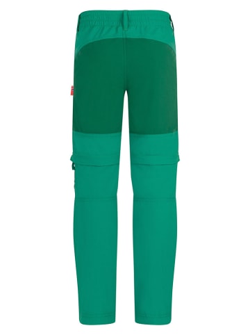 Trollkids Spodnie trekkingowe Zipp-Off "Nordfjord" - Slim fit - w kolorze zielonym