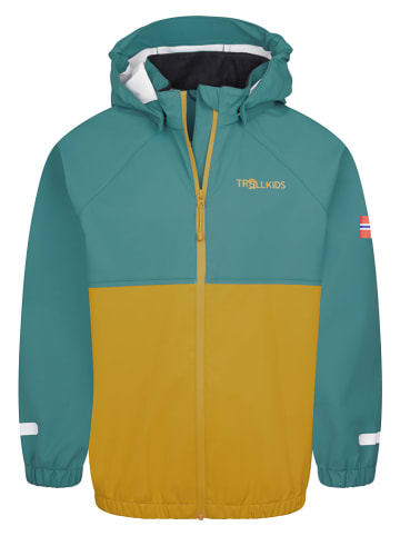 Trollkids 2-delige regenoutfit "Odda" turquoise