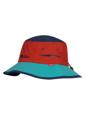 Trollkids Sonnenhut "Trollfjord" in Rot/ Hellblau